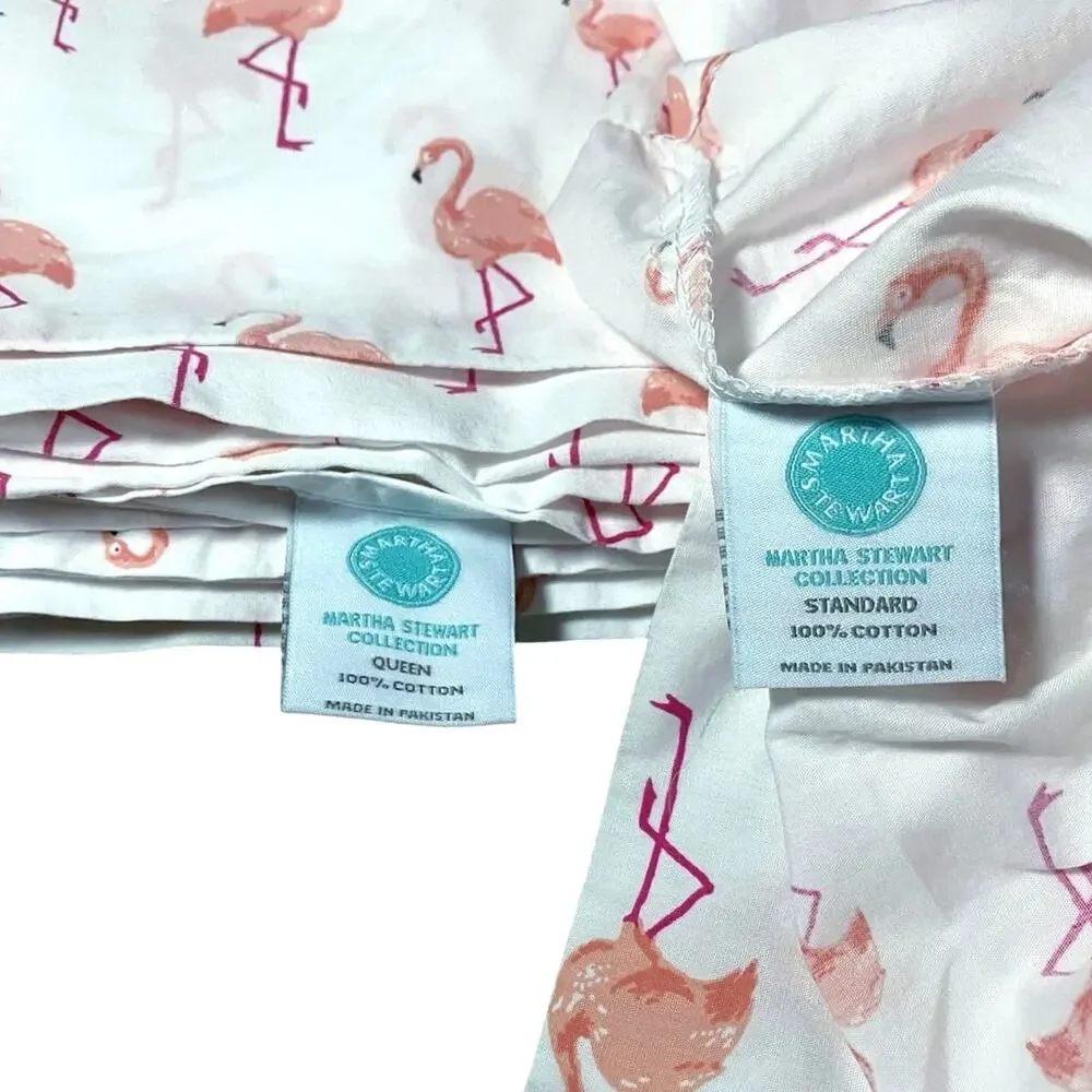 Martha Stewart Collection Flamingo Sheet Pillow Sham Set (Queen)